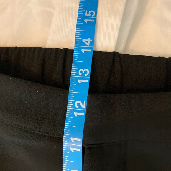 H By Halston Pants Womens Sz‎ 14 Black Cropped Capri Wide Leg Dress Stretch - Picture 9 of 11